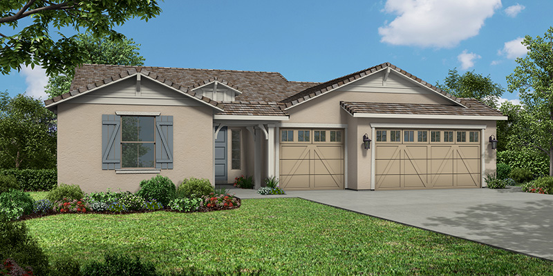 Plan 1 - Halsbury: Elevation A - Western Ranch